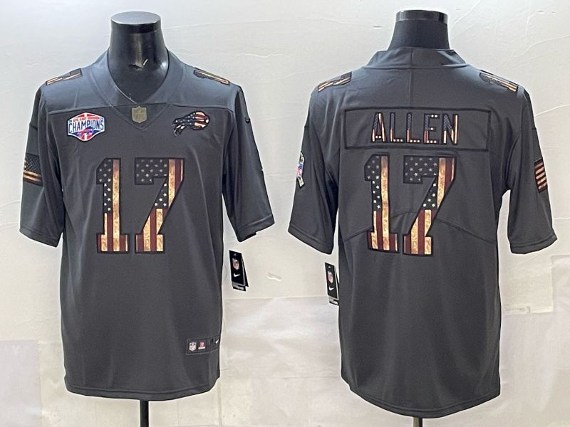 Men Buffalo Bills #17 Allen Grey national flag Nike 2025 Limited NFL Jersey style 04